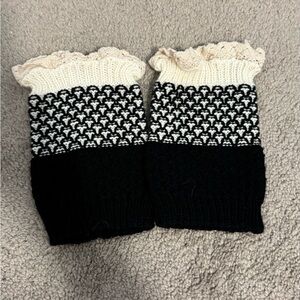 Black and White leg warmers